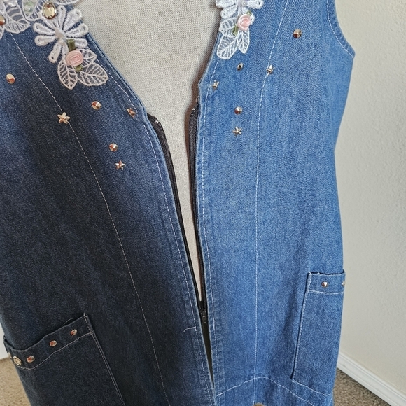USA Made Fran's Denim Vest / Dress M - Picture 3 of 12